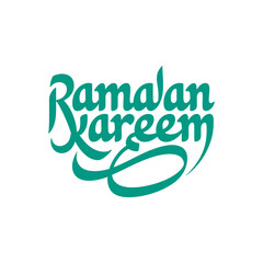 Ramadan Kareem elegant Arabic calligraphy in fluid green style