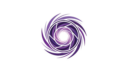 Abstract Purple Swirl Vortex Camera Aperture Symbol.