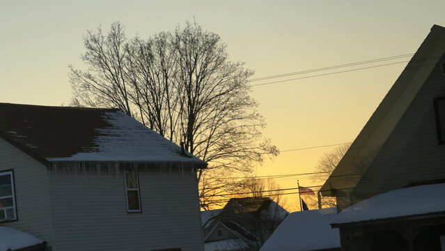 A wintertime sunset in the Michigan Upper Peninsula