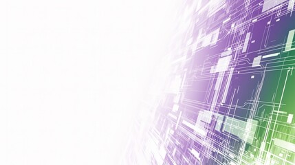 Obraz premium Abstract purple and green DX technology background for business presentation 