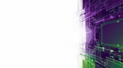 Obraz premium Abstract purple and green advanced technology background for business presentation 