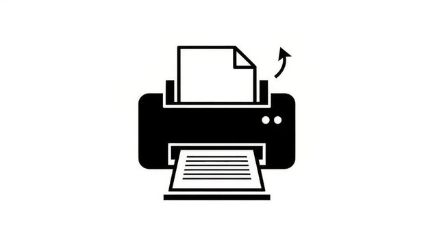 Printer Icon Printing Document.