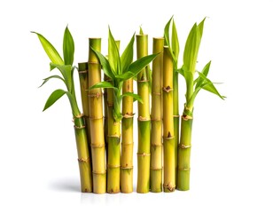 Fototapeta premium Bamboo Stems with Leaves.