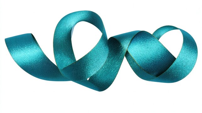 Gift ribbon curl decorative element isolated on white background