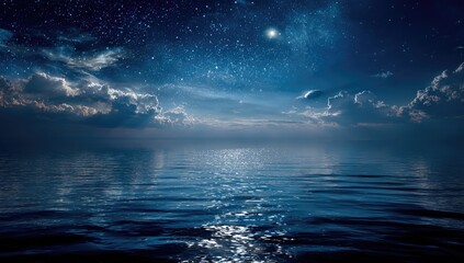 Fototapeta premium Starry night over a calm sea