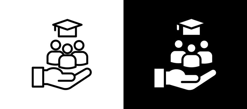 Student Responsibility whiteblack icon