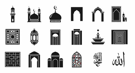 Islamic Architectural Elements and Symbols Collection.