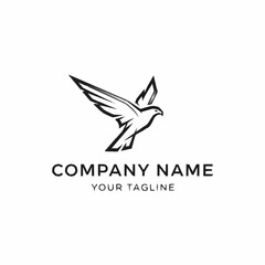 Obraz premium Elegant Black and White Eagle Logo Design with Spread Wings.