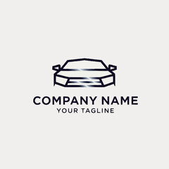 Fototapeta premium Sleek Car Front View Logo Design with Modern Lines and Minimalist Aesthetic.