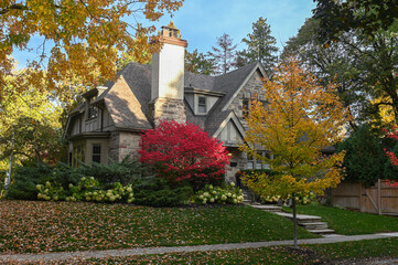 Obraz premium House exterior with fall colors