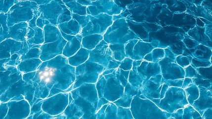 Obraz premium Sunlit Blue Pool Water with Mosaic Tile Reflections