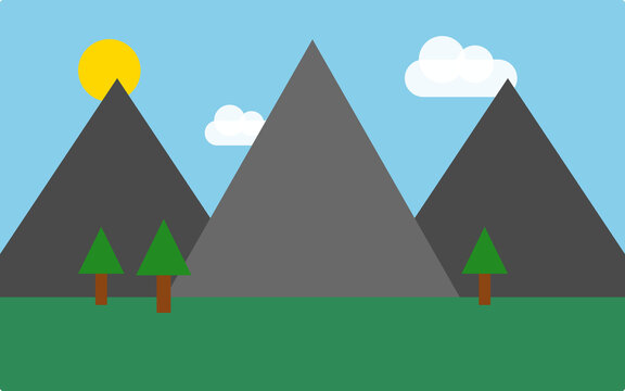 mountain landscape with trees