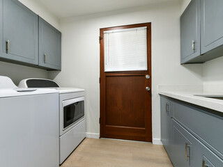 Modern residential laundry room interior