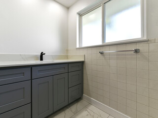 Modern residential bathroom interior