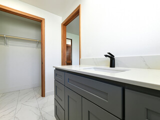 Modern residential bathroom interior