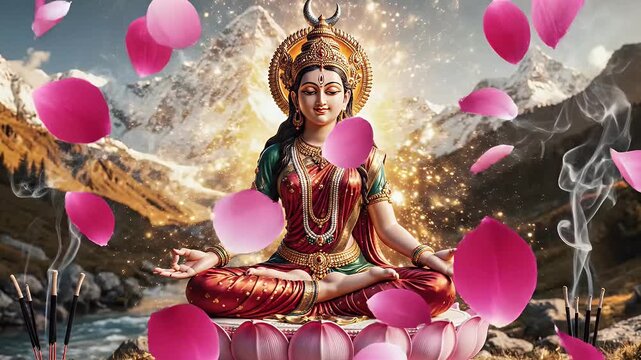 Lord Parwati Sacred Ambiance Subtle Glowing Aura Peaceful Devotional Mood