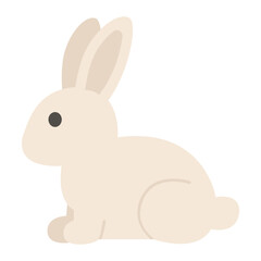 Obraz premium Cute White Rabbit Sitting Down.