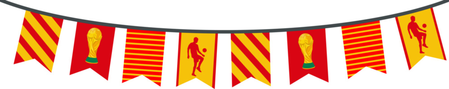Decorative pennant banner flags for sports celebration. Suitable for sporting event promotions, party invitations, and team spirit designs.