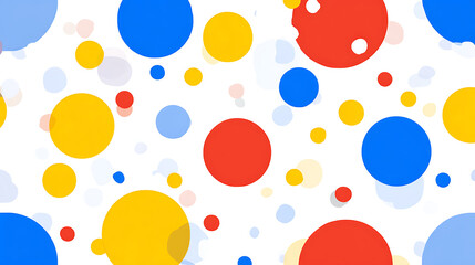 Colorful circles in playful pattern on white background create vibrant design
