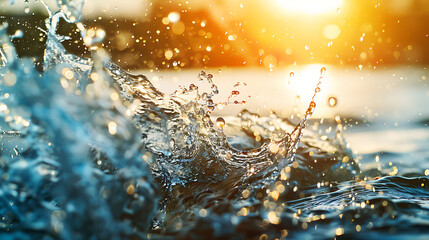 vibrant splash of water glistens in sunlight, capturing essence of summer