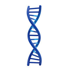 Blue Glowing DNA Strand Isolated