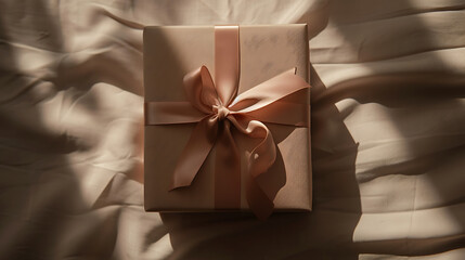 minimalist gift box wrapped with ribbon, perfect for special occasions