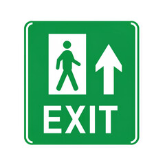 Green Exit Sign with Person Icon and Upward Arrow