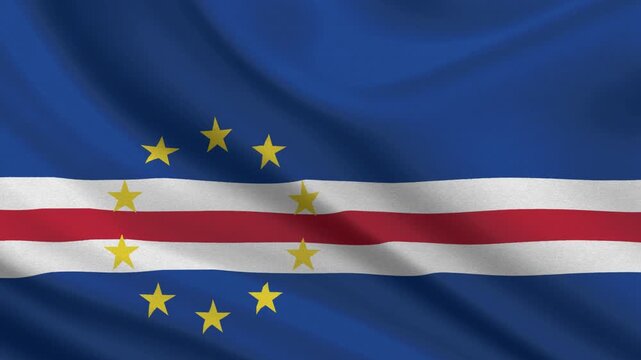 Cabo Verde flag waving looping footage Full 4K (3840 x 2160) Realistic Cabo Verde Flag Looping background. Looping Closeup Full 4K (3840 x 2160) footage. Cabo Verde country flags. July 5th