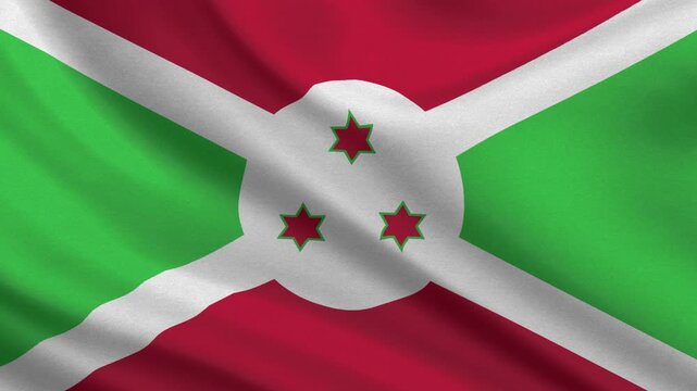 Burundi flag waving looping footage Full 4K (3840 x 2160) Realistic Burundi Flag Looping background. Looping Closeup Full 4K (3840 x 2160) footage. Burundi country flags. July 1, 1962