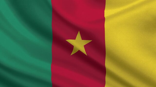 Cameroon flag waving looping footage Full 4K (3840 x 2160) Realistic Cameroon Flag Looping background. Looping Closeup Full 4K (3840 x 2160) footage. Cameroon country flags. January 1