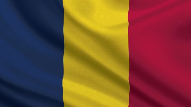 Chad flag waving looping footage Full 4K (3840 x 2160) Realistic Chad Flag Looping background. Looping Closeup Full 4K (3840 x 2160) footage. Chad country flags. August 11