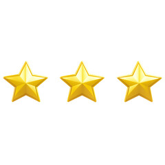 Obraz premium Three gold stars isolated