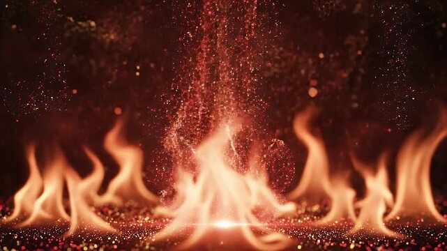 Pentecost Sunday Spiritual Fire Symbolism Warm Red Gold Light Particles
