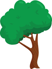 A vibrant green tree with a sturdy brown trunk and branches, a classic representation of nature's beauty and growth