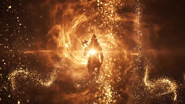 Parashurama Jayanti Powerful Divine Aura Deep Orange and Gold Tones