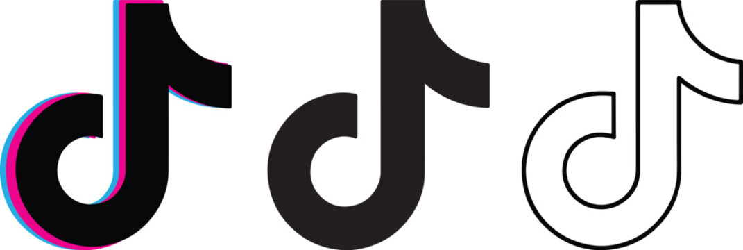 TikTok social media icon button vector