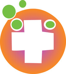 Obraz premium Modern Geometric Colorful Shape Vector logo with Center Abstract art, creative Symmetric Design.