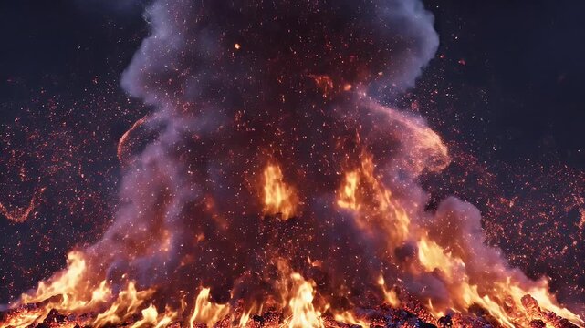 Walpurgis Night Abstract Swirling Ember Particles Smoke Mysterious Festive Mood