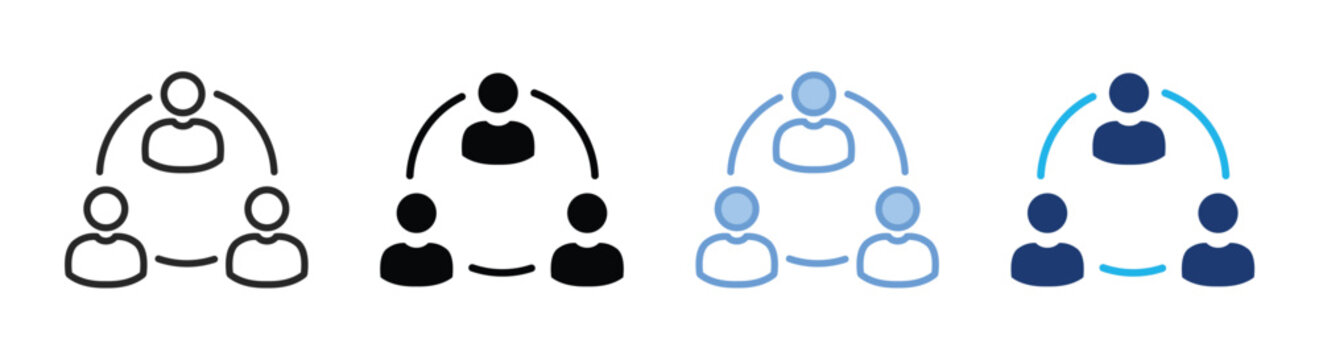 Collaboration icon set multiple style collection