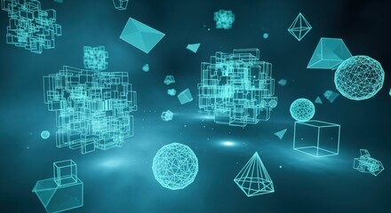 Abstract geometric shapes in 3d space