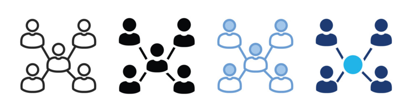 Collaboration icon set multiple style collection
