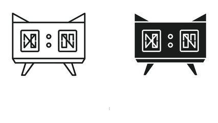 Vintage tv set with cat ears illustration © MSTSALEHA