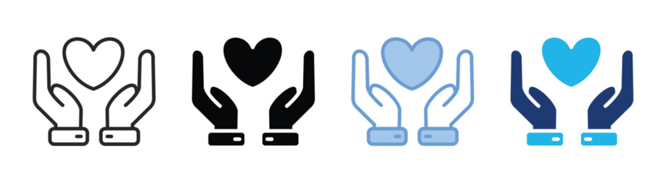 Kindness icon set multiple style collection