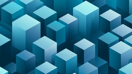 Obraz premium Dynamic blue cubes pattern abstract geometric background design perfect for digital art technology and modern visual concepts.