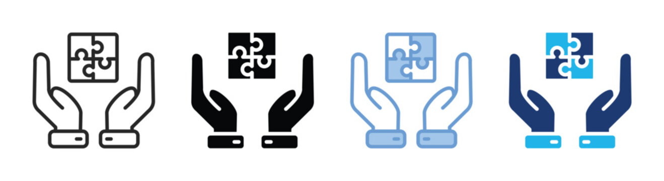 Problem solving icon set multiple style collection