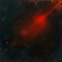 Abstract background includes a light leak overlay effect with scratch dust and motion blur bokeh light, featuring retro film texture, light leak flare on black, and red ray, evoking grunge old film bu