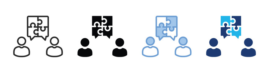Obraz premium Problem solving icon set multiple style collection