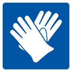 Obraz premium Wear Rubber Gloves Protection Symbol Sign ,Vector Illustration, Isolate On White Background Label.EPS10