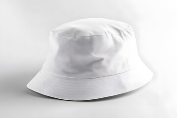 Fototapeta premium A plain bucket hat mockup simple and clean white fabric