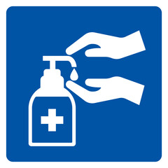 Fototapeta premium Please Use Hand Sanitiser Symbol Sign, Vector Illustration, Isolate On White Background Label. EPS10